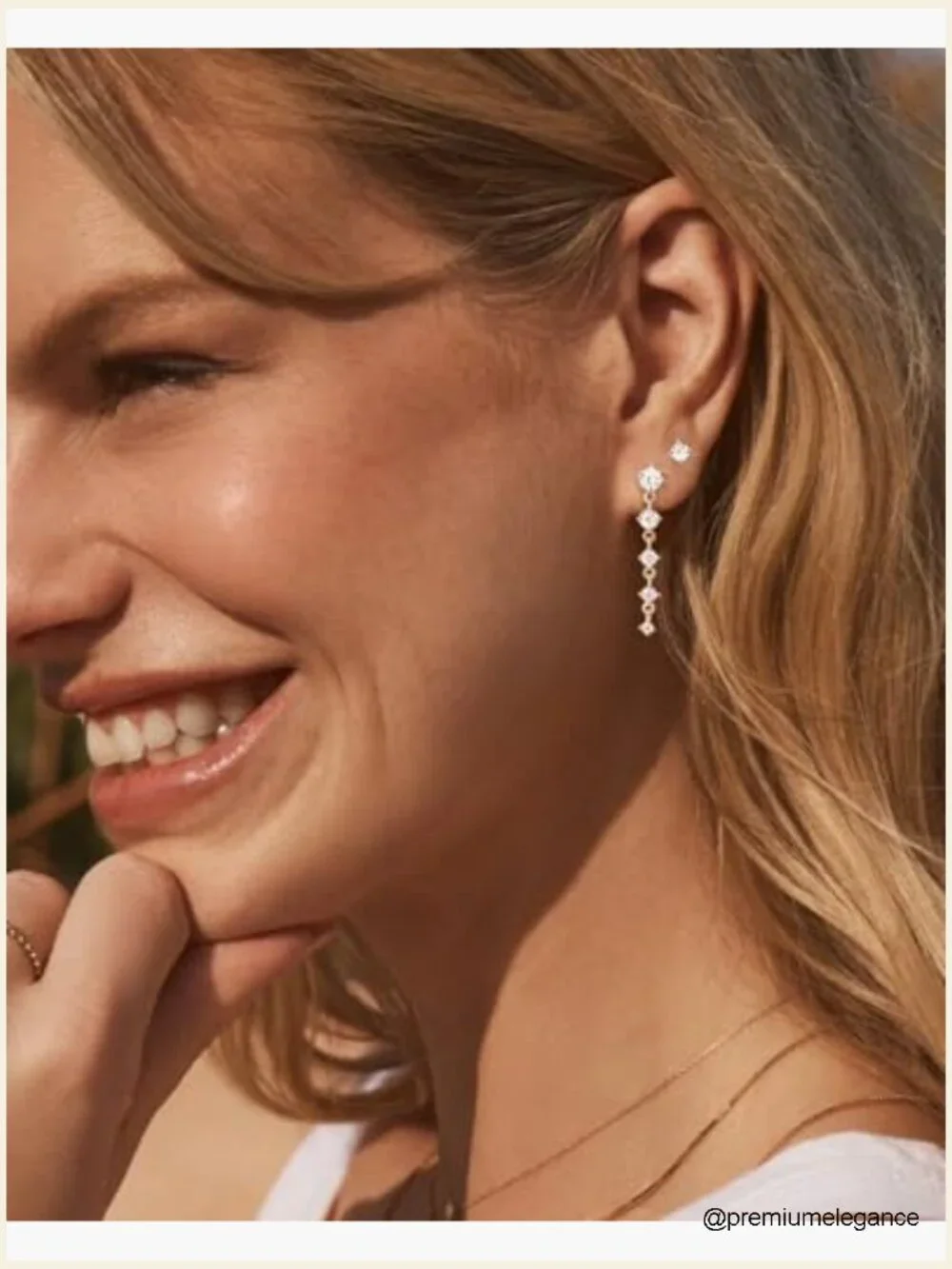 Gold Silver Plated CZ Dangle Stud Hoop Huggie Earring Set for Women